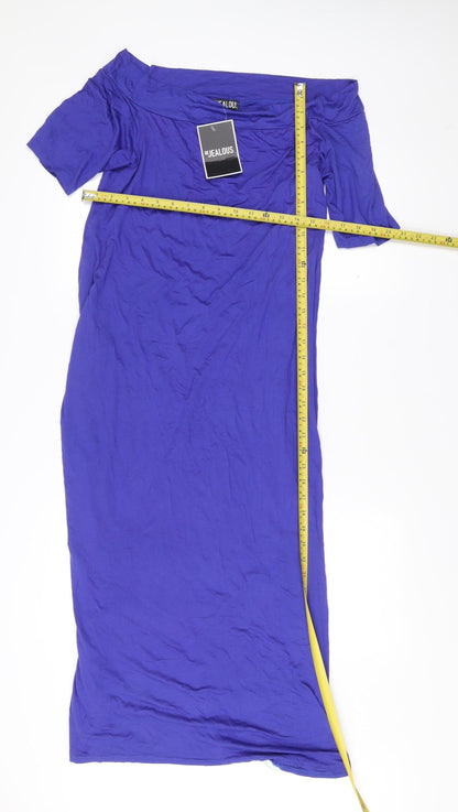 Be Jealous Women’s Blue Shift Maxi Dress Size 16-18 Short Sleeve