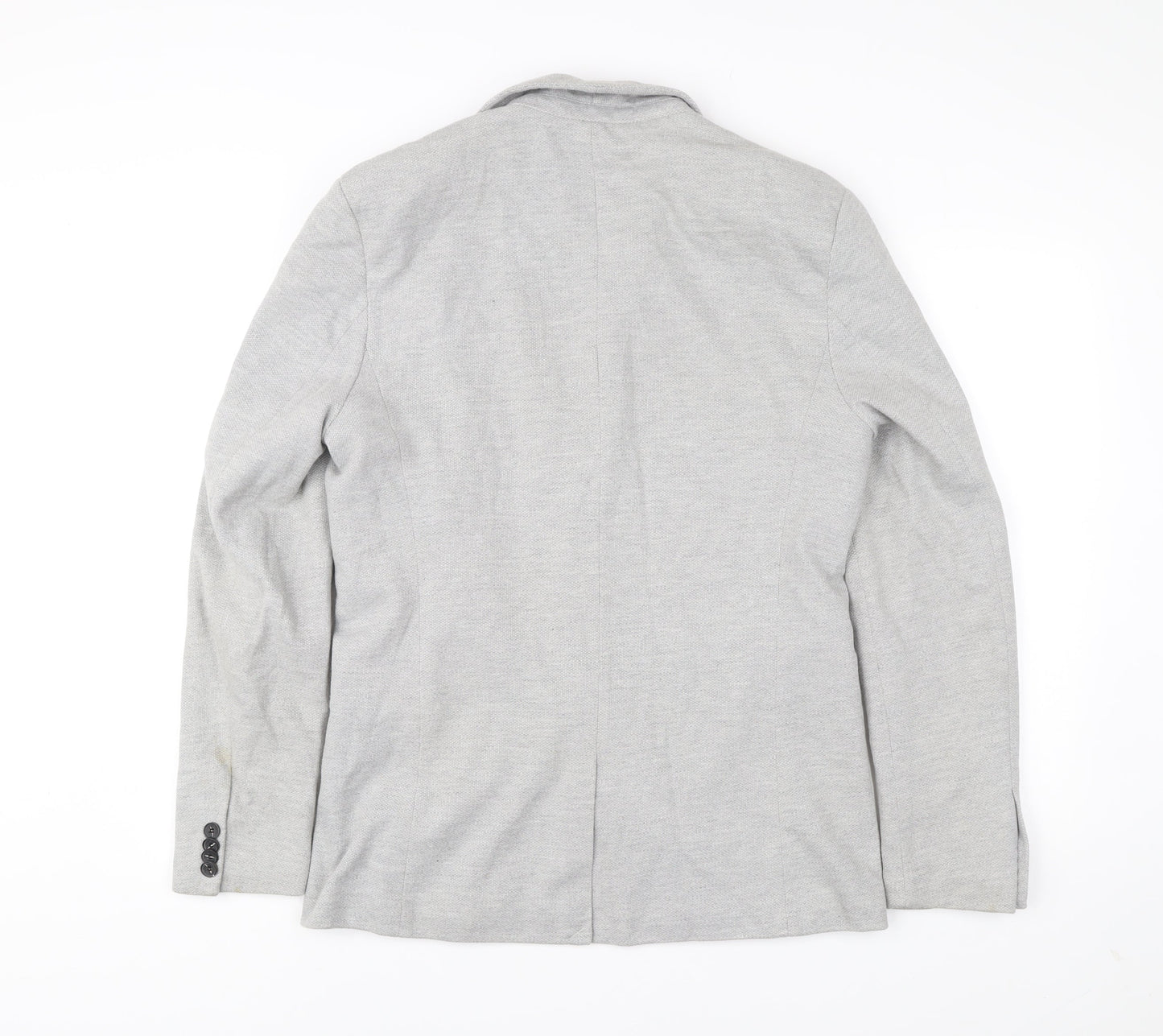 Zara Men’s Grey Blazer Jacket L 42" Regular Fit Polyester Cotton
