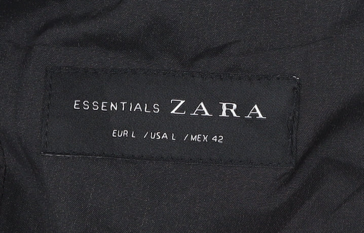 Zara Men’s Grey Blazer Jacket L 42" Regular Fit Polyester Cotton