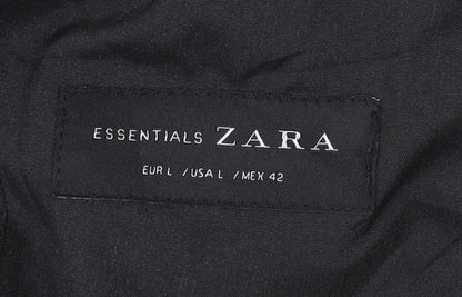 Zara Men’s Grey Blazer Jacket L 42" Regular Fit Polyester Cotton