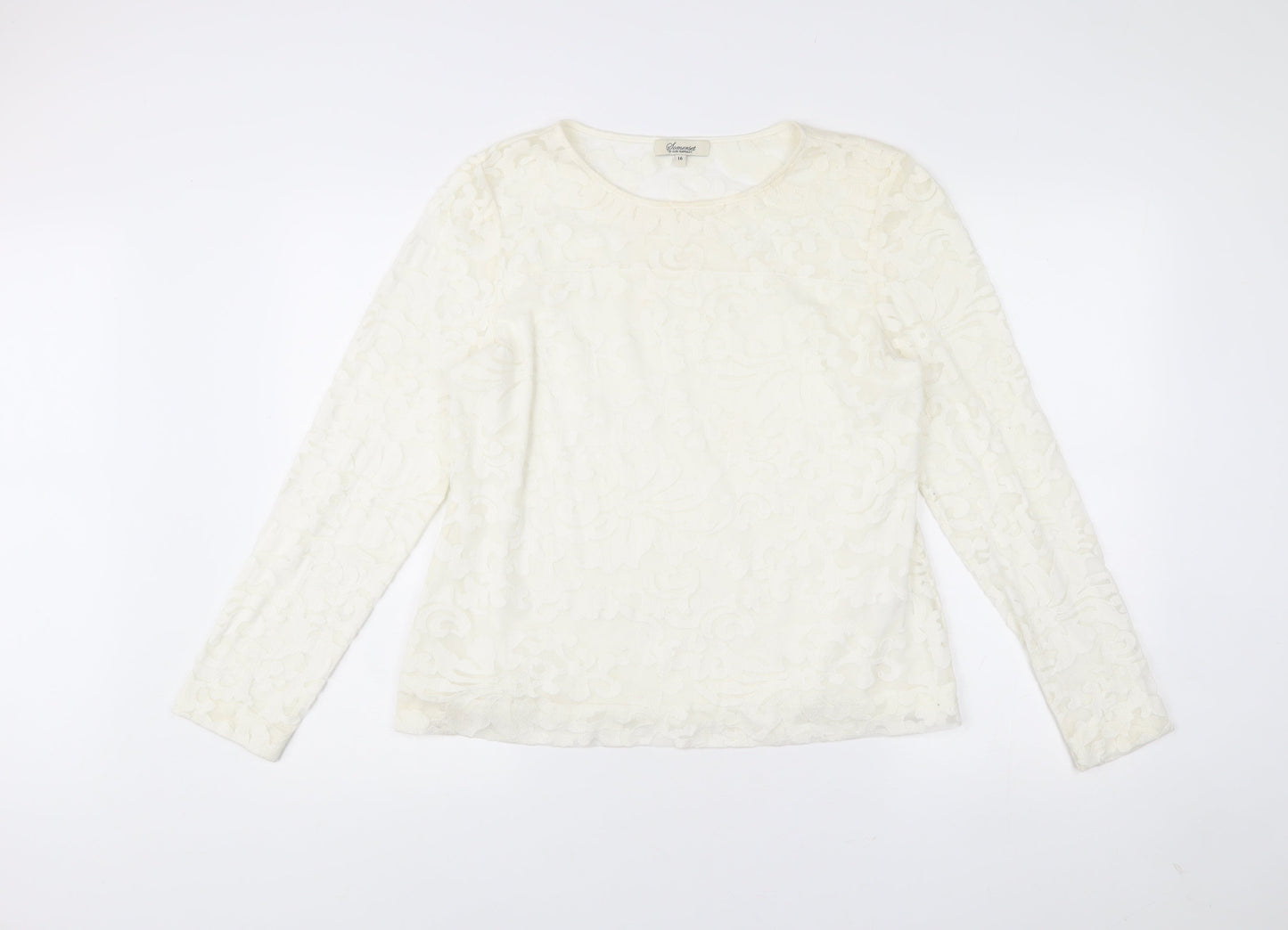 Somerset by Alice Temperley Womens Ivory Lace Blouse Size 16