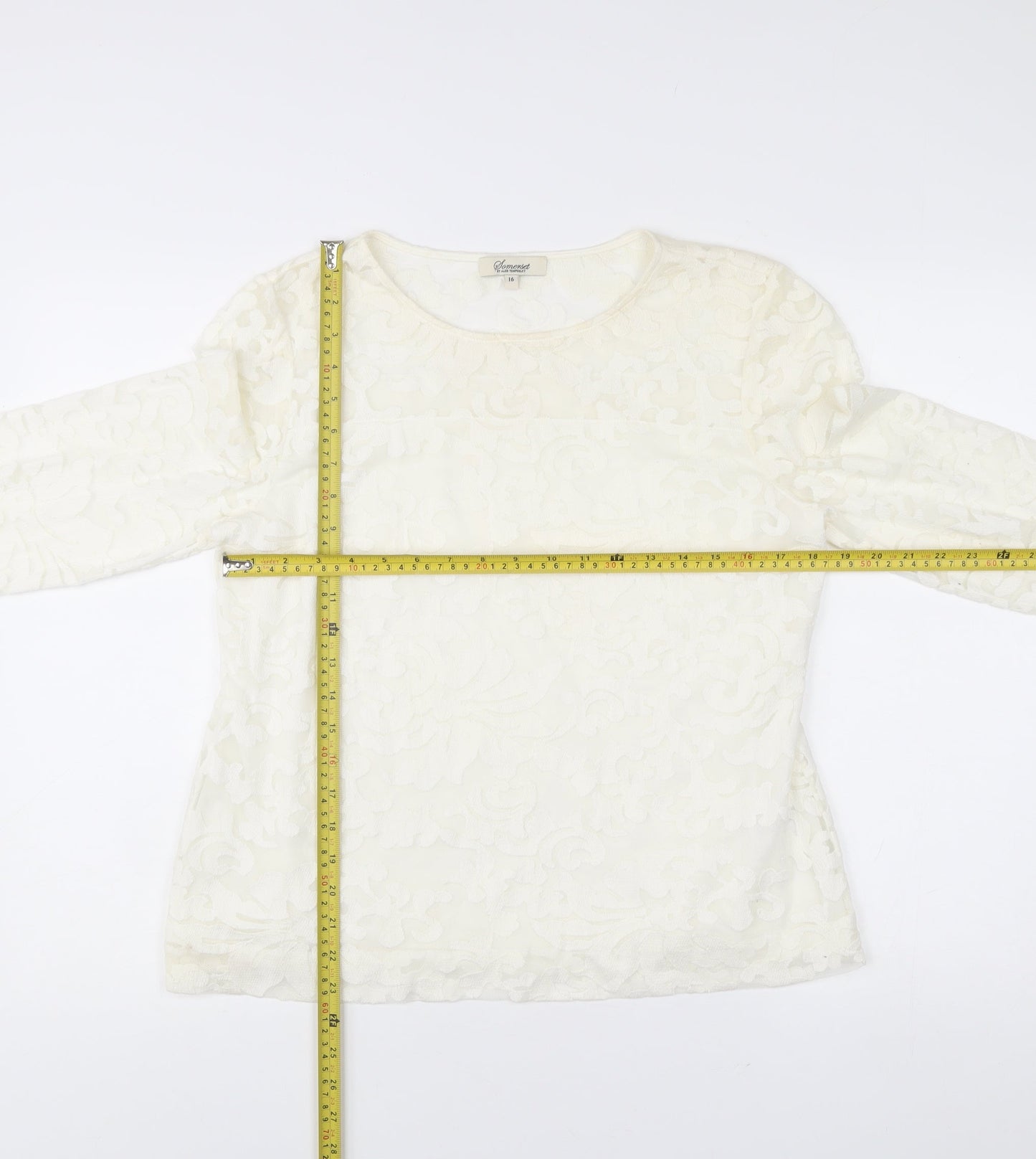 Somerset by Alice Temperley Womens Ivory Lace Blouse Size 16