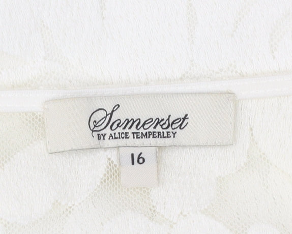 Somerset by Alice Temperley Womens Ivory Lace Blouse Size 16