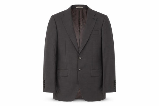 Next Luxury Men's Brown Wool Suit Jacket 40R Regular Fit Notch Lapel