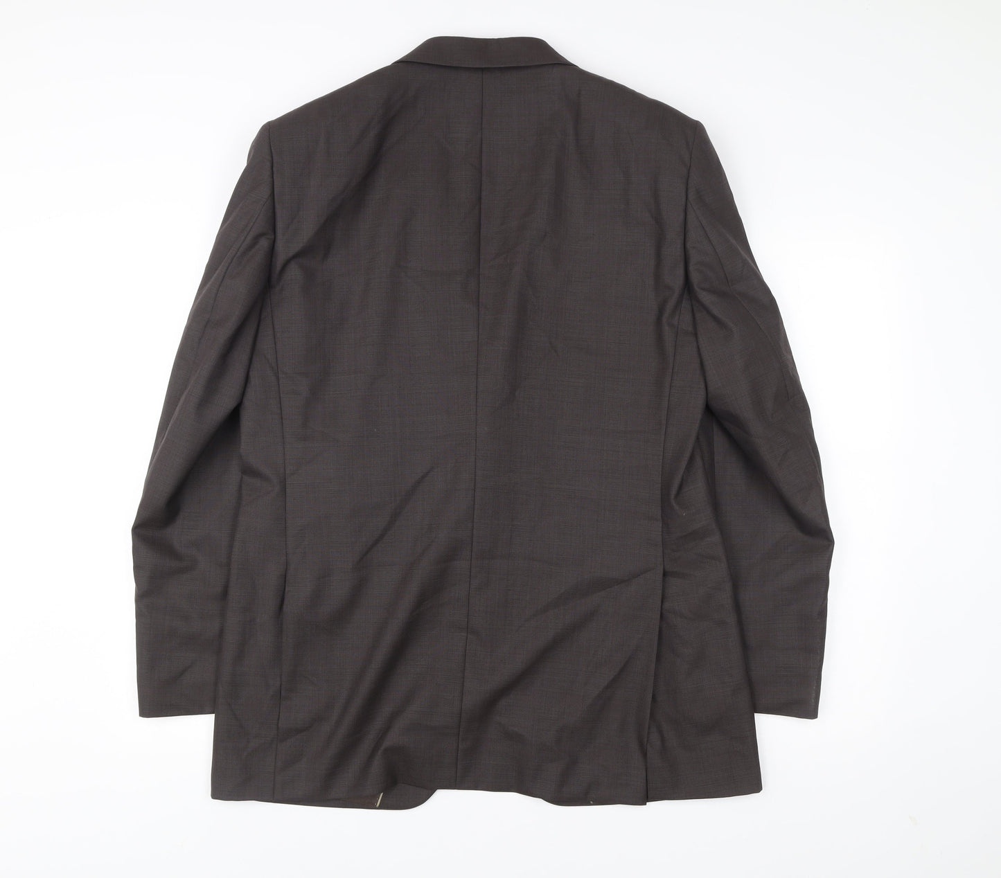 Next Luxury Men's Brown Wool Suit Jacket 40R Regular Fit Notch Lapel