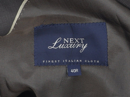 Next Luxury Men's Brown Wool Suit Jacket 40R Regular Fit Notch Lapel