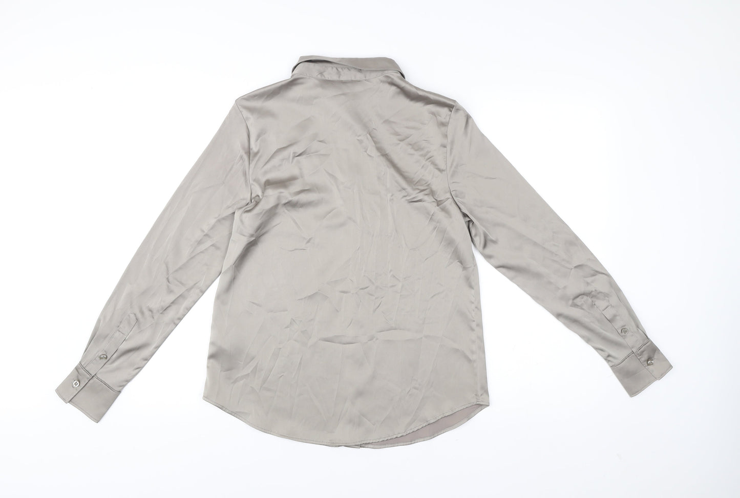 Womens UK Size 14 H&M Grey Basic Button-Up