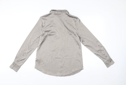 Womens UK Size 14 H&M Grey Basic Button-Up
