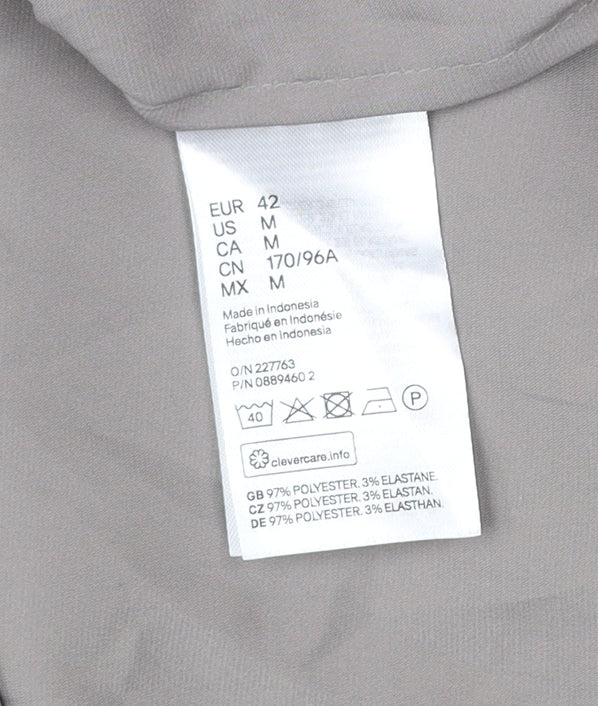 Womens UK Size 14 H&M Grey Basic Button-Up