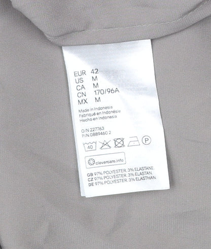 Womens UK Size 14 H&M Grey Basic Button-Up