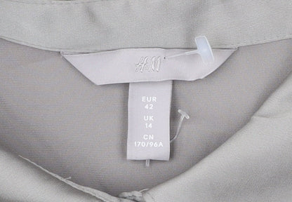 Womens UK Size 14 H&M Grey Basic Button-Up