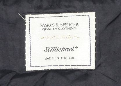 Marks and Spencer Men's Navy Blue 46L Double-Breasted Wool Blend Blazer