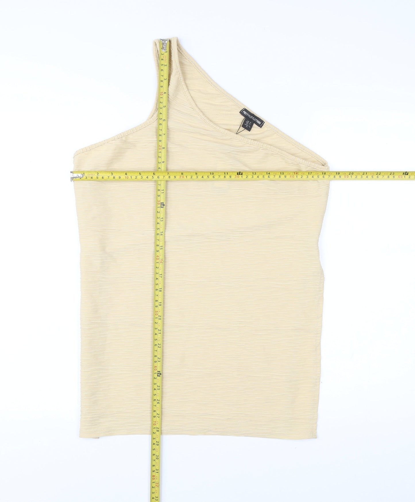 PrettyLittleThing Women’s Beige One Shoulder Tank Top Size 18