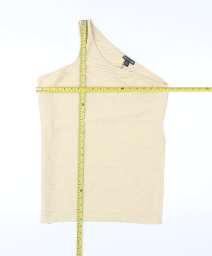 PrettyLittleThing Women’s Beige One Shoulder Tank Top Size 18