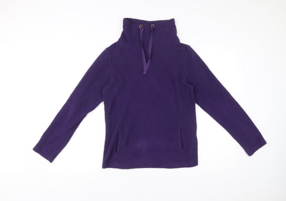 Cotton Traders Women Purple Fleece Pullover Sweatshirt Size 10