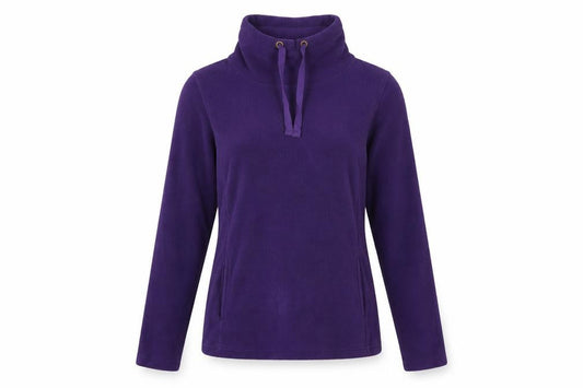 Cotton Traders Women Purple Fleece Pullover Sweatshirt Size 10