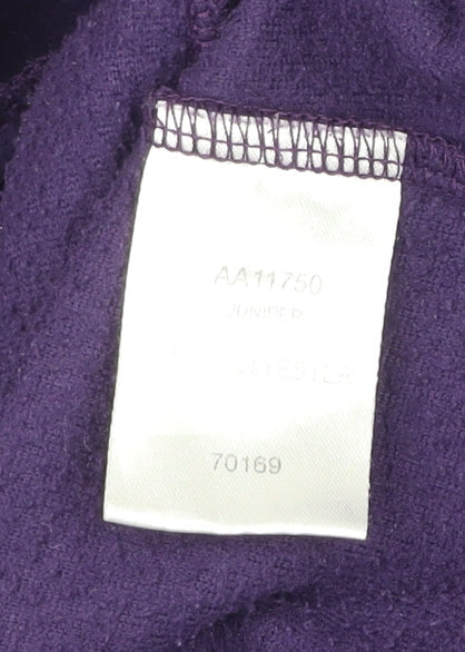 Cotton Traders Women Purple Fleece Pullover Sweatshirt Size 10