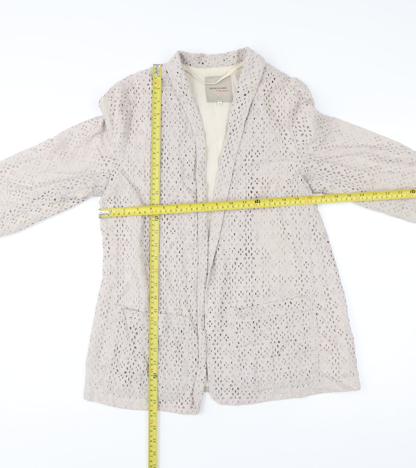 Womens UK Size 10 River Island Beige Basic Jacket
