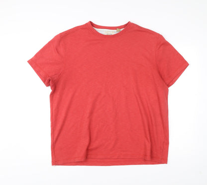 Tasso Elba Men’s Red 2XL Polyester Crew Neck Short Sleeve T-Shirt