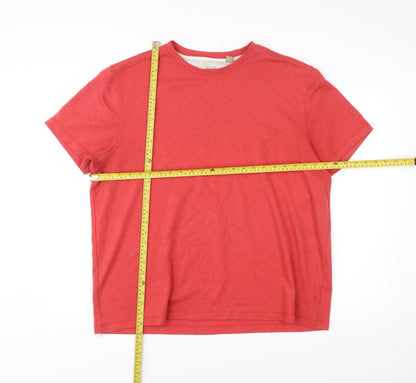 Tasso Elba Men’s Red 2XL Polyester Crew Neck Short Sleeve T-Shirt