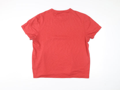 Tasso Elba Men’s Red 2XL Polyester Crew Neck Short Sleeve T-Shirt