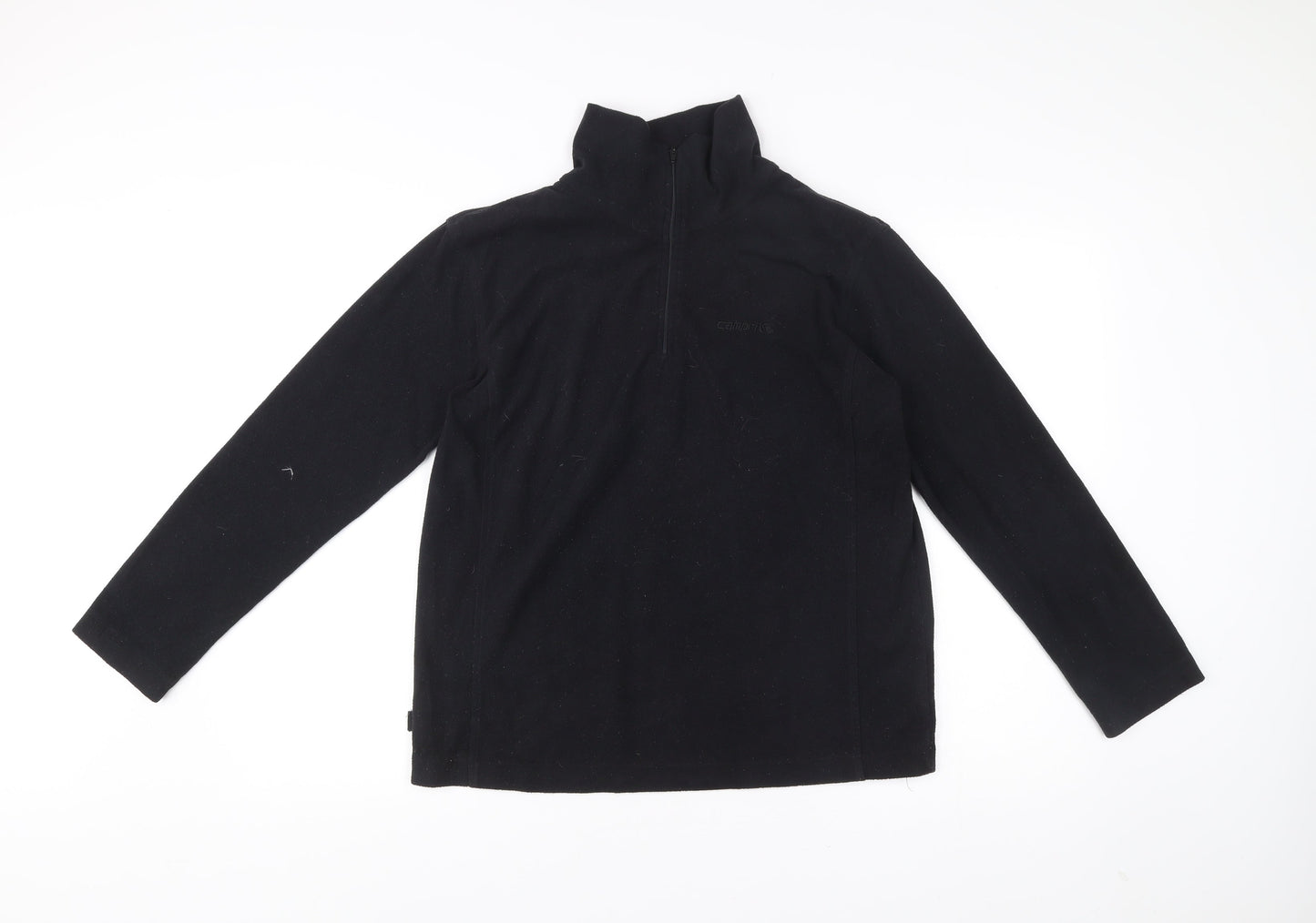 Campri Womens Black Fleece Sweatshirt Size 12 High Neck 1/4 Zip