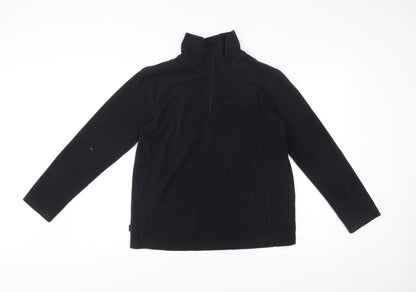 Campri Womens Black Fleece Sweatshirt Size 12 High Neck 1/4 Zip