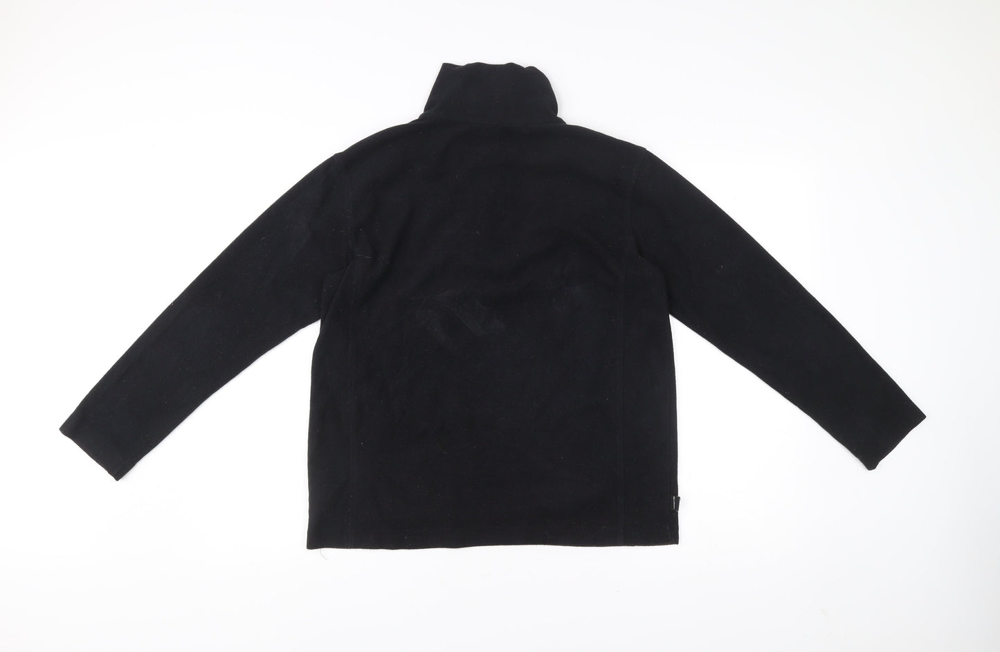 Campri Womens Black Fleece Sweatshirt Size 12 High Neck 1/4 Zip
