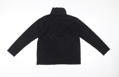 Campri Womens Black Fleece Sweatshirt Size 12 High Neck 1/4 Zip