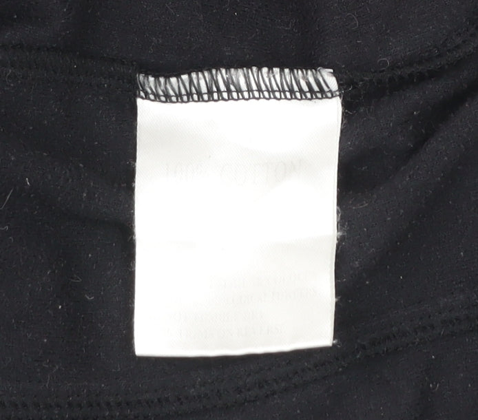 Campri Womens Black Fleece Sweatshirt Size 12 High Neck 1/4 Zip