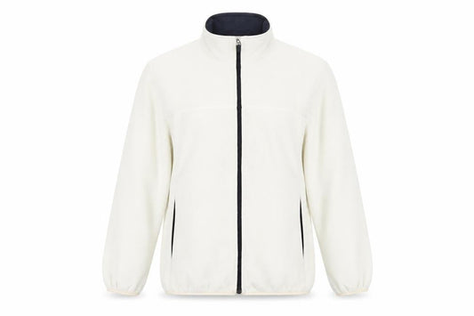 Lands' End Women Ivory Fleece Full Zip Jacket Size 16 Regular
