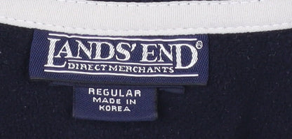Lands' End Women Ivory Fleece Full Zip Jacket Size 16 Regular