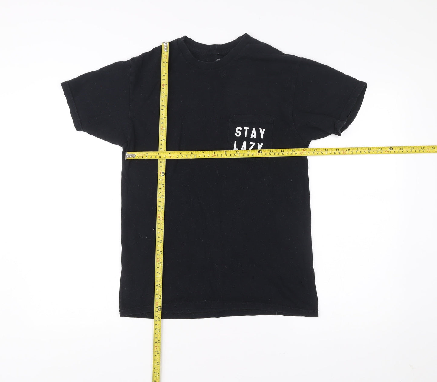 The Poster List Men's Black S Crew Neck Graphic Pocket T-Shirt
