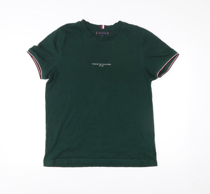 Tommy Hilfiger Men's Green Slim Fit Logo T-Shirt Size L