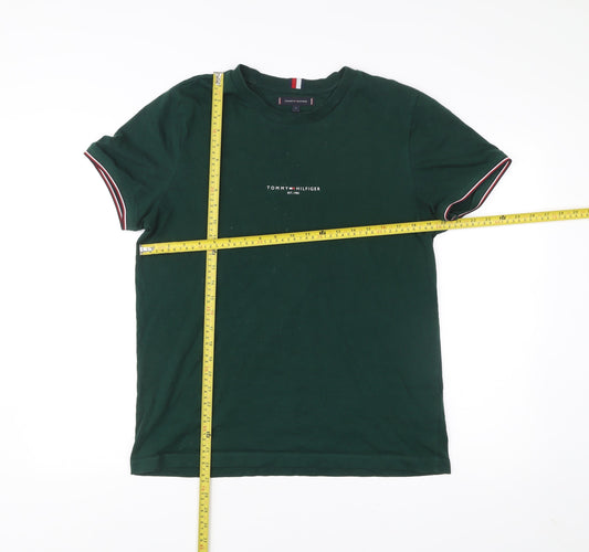 Tommy Hilfiger Men's Green Slim Fit Logo T-Shirt Size L