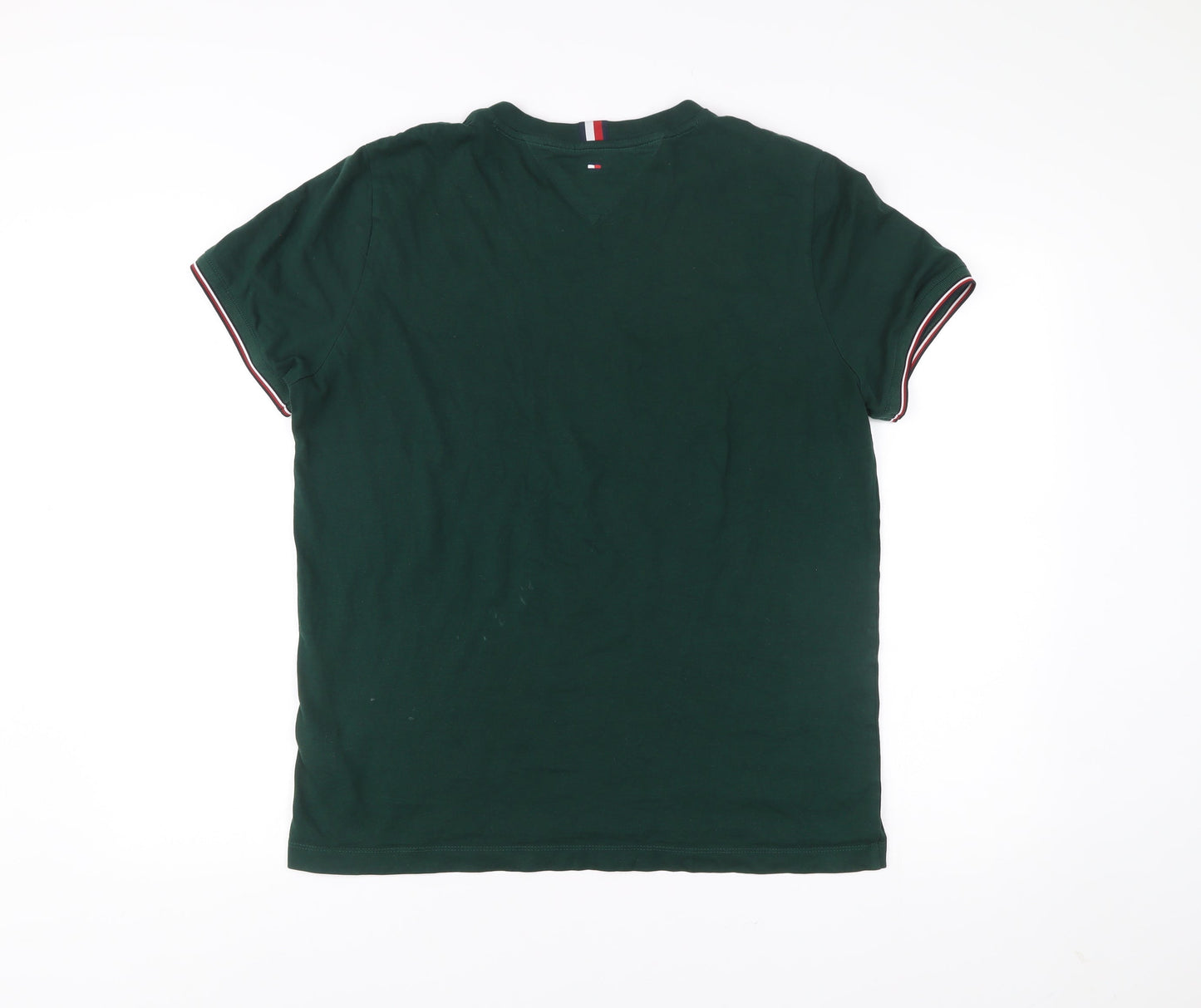 Tommy Hilfiger Men's Green Slim Fit Logo T-Shirt Size L