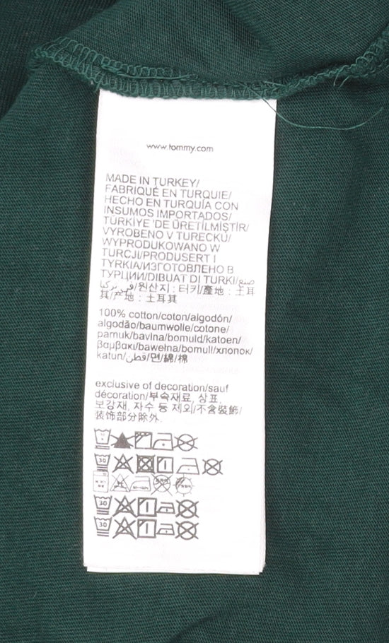 Tommy Hilfiger Men's Green Slim Fit Logo T-Shirt Size L