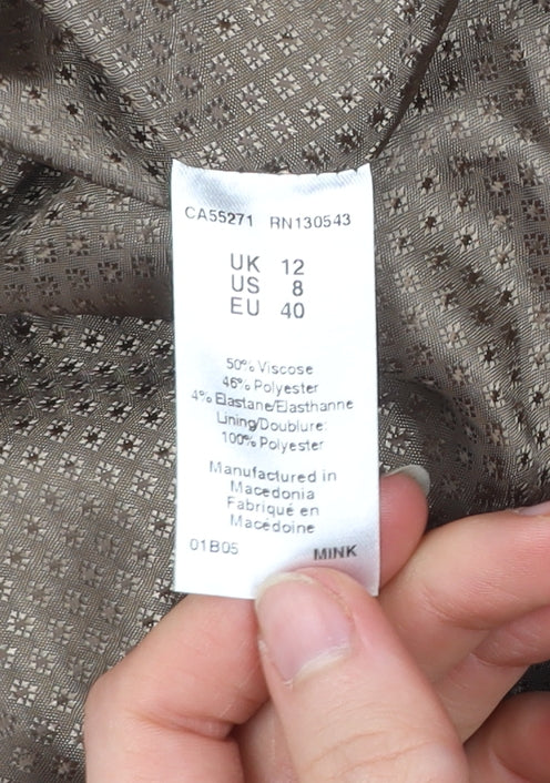 Long Tall Sally Womens Brown UK 12 Regular Fit Two-Button Suit Jacket