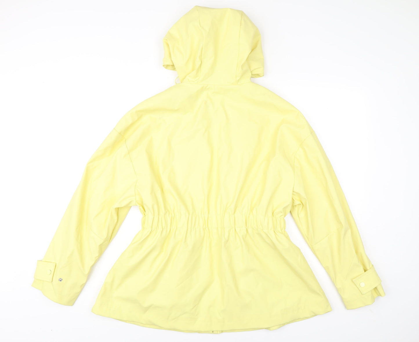Primark Womens Yellow Rain Coat Jacket UK 10-12 Hooded Waterproof
