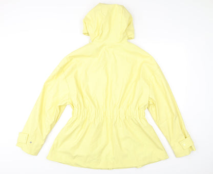 Primark Womens Yellow Rain Coat Jacket UK 10-12 Hooded Waterproof