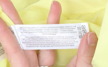 Primark Womens Yellow Rain Coat Jacket UK 10-12 Hooded Waterproof