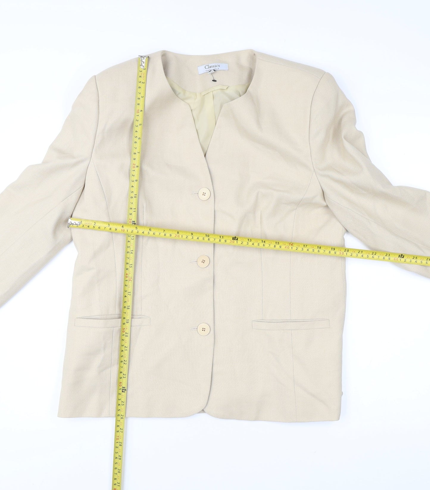 Classics First Avenue Women’s Beige Size 16 Suit Jacket Blazer