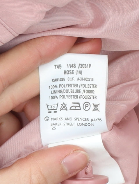Womens UK Size 14 Marks and Spencer Pink Puffer Jacket