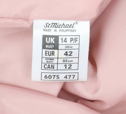 Womens UK Size 14 Marks and Spencer Pink Puffer Jacket