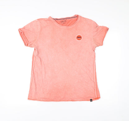 Blend Men's Pink Medium Cotton Crew Neck Short Sleeve T-Shirt