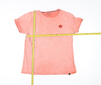 Blend Men's Pink Medium Cotton Crew Neck Short Sleeve T-Shirt