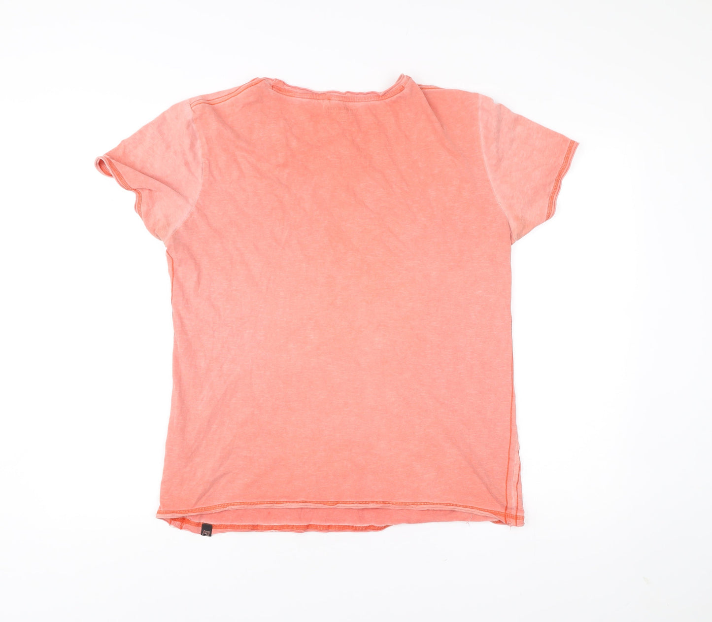 Blend Men's Pink Medium Cotton Crew Neck Short Sleeve T-Shirt