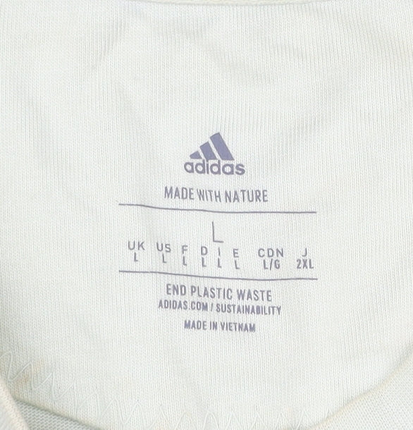 Mens UK Size L adidas Beige  T-Shirt