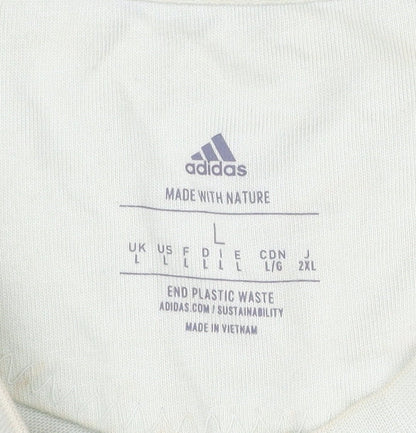 Mens UK Size L adidas Beige  T-Shirt