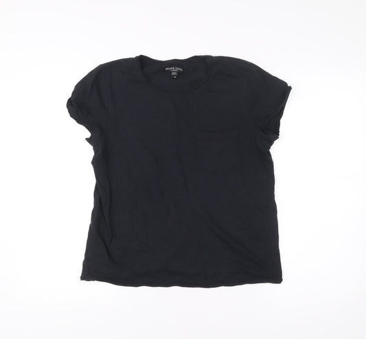 Womens UK Size M Brave Soul Black Basic T-Shirt